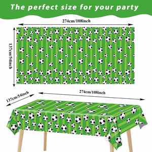 Football Party PEVA Printed <b>Tablecloth</b> Disposable Oilproof Durable Eco-Friendly Customizable Sports Game Decoration - Product Image 4