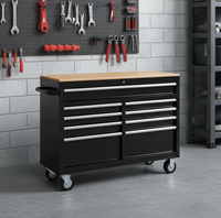Herramienta de uso pesado de 46 pulgadas. Carrito de Herramientas con 9 Cajones para Taller, Color Negro