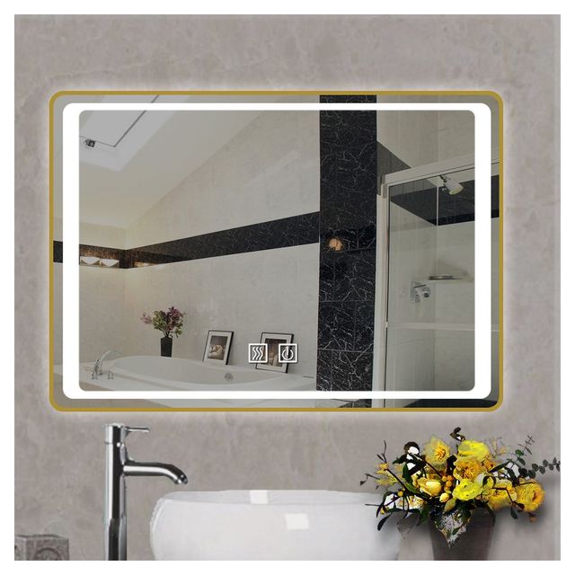 Wholesale Customized Waterproof Anti-Fog Smart Mirror Modern Bathroom Touch Screen Led Light Wall Mirror