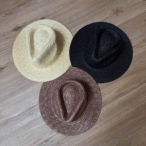 Chapeau Fedora classique à large bord en paille pour <span class=keywords><strong>femme</strong></span>, respirant, tissé, chapeau <span class=keywords><strong>de</strong></span> soleil d'été avec couronne encastrée, protection UV, chapeau Panama pour les vacances - Product Image 5