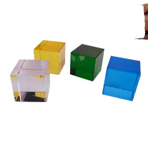 Honneur de cristal coloré cristal verre Cube presse-papiers pour cadeau marié pour gravé