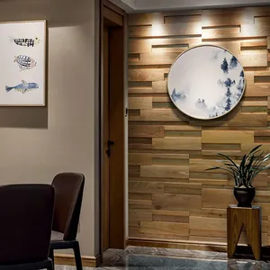 Panel de Pared 3D de <span class=keywords><strong>Madera</strong></span> Maciza de Olmo Blanco Impermeable de Lujo de 300x900 mm, Mosaico para Decoración de Paredes Interiores de Salas de Estar, Comedores y Clubs - Product Image 5
