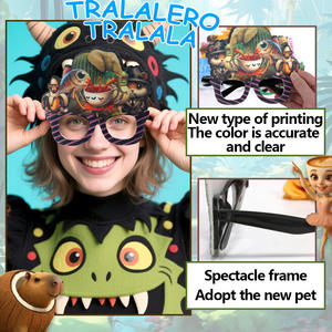 نظارات مضحكة على شكل بيت خبز الزنجبيل للحفلات الأمريكية وحفلات التخرج والهالوين وعيد الميلاد، إكسسوارات حفلات غريبة إيطالية - Product Image 4