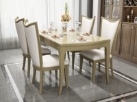 Ensemble de table à manger carrée moderne en chêne doré clair de luxe, 6 places, chaise convertible portable rembourrée, salle à manger à domicile