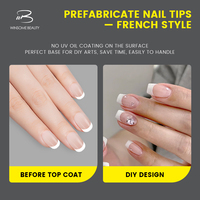 30 Uñas Postizas Pre-Diseñadas en Forma de Ataúd Cuadrado, Color Rosa Francés, Cobertura Completa, Uñas Acrílicas PMMA con Pegamento, Puntas Acrílicas para Dedos