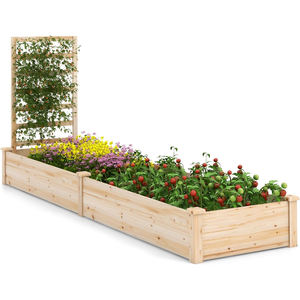 Jardinière surélevée en bois avec treillis pour plantes grimpantes, fleurs, herbes, légumes, fruits, jardin, culture de plantes - Product Image 1