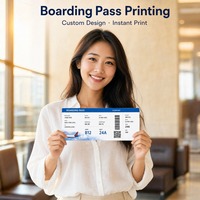 Cartes d'embarquement aériennes personnalisées en carton thermique imprimé en couleur, vente en gros directe d'usine