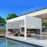 Maßgefertigte Manuelle Metalldachabdeckung für Aluminium-Outdoor-Pavillon-Bausätze mit Schwimmbad, Nicht-Motorisiert