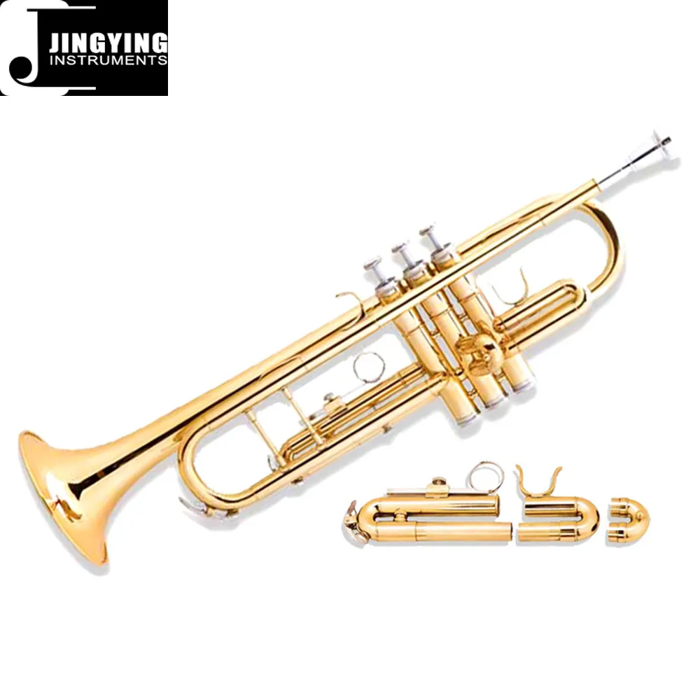 2023 Jingying Muziek Koperen Blaasinstrument, Bb/C Sleutel Messing Lichaam Monel Kleppen Lak Goud Professioneel Model Trompet