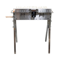Grill à brochettes rotatif automatique en acier inoxydable, capacité de 20 brochettes pour satay et brochettes