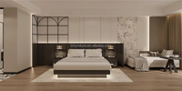 Vente en gros d'usine Lovezone, meubles de chambre d'hôtel de style commercial moderne, panneaux en bois massif, écologiques, tailles et couleurs personnalisées
