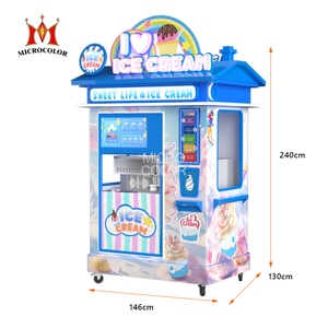 Robot bán kem tự động thương mại 3 hương vị Thành phần sữa Mềm phục vụ Máy bán kem tự động - Product Image 2