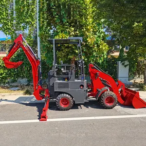 Estoque chinês fábrica disponível 1 ton 4x4 compacto pequeno front-end carregador trator retroescavadeira com ce certificated