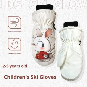 Gants de ski <span class=keywords><strong>pour</strong></span> enfants à doigts entiers de conception mignonne âgés de 2 à 5 ans Gants de sport Mitaines imperméables <span class=keywords><strong>pour</strong></span> enfants <span class=keywords><strong>pour</strong></span> les sports d'extérieur - Product Image 5