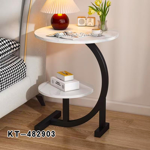 <span class=keywords><strong>C</strong></span>-Vormig Smeedijzeren Kleine Salontafel Bijzettafel Minimalistisch Nachtkastje Duurzaam - Product Image 2
