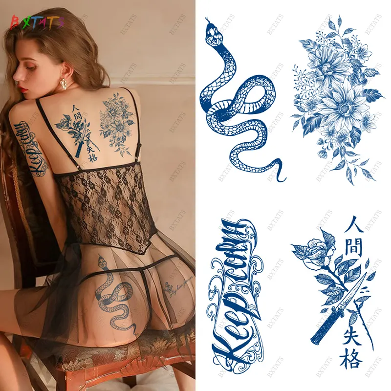 Custom & Wholesale Wasserdicht sicher ungiftig Langlebig 15 Tage Realistic Juice Tattoo Aufkleber Semi Permanent Tattoo