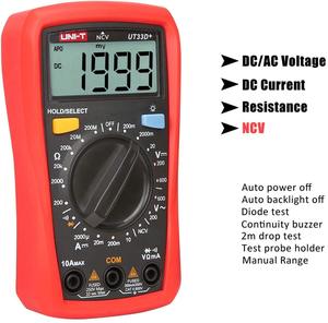 Multímetro Digital UNI-T UT33D+ del Tamaño de la Palma de la Mano con NCV - Product Image 4