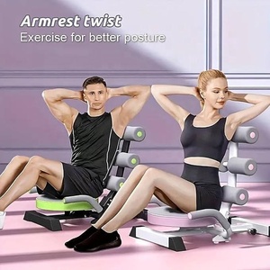 Appareil d'exercice abdominal multifonctionnel en acier avec roulettes réglables et durables pour sit-ups et remodelage corporel à domicile - Product Image 5