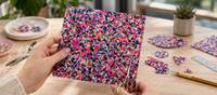 Feuille de celluloid multicolore Confetti, motif moucheté rose, bleu, jaune vif, film brillant pour accessoires de mode capillaires