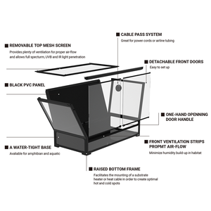 Reptizoo Wasserdichtes <span class=keywords><strong>Terrarium</strong></span> mit einfacher Installation, offenes, hohes, großes Glas-Reptilienterrarium - Product Image 6