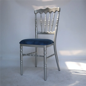 Silla de comedor Napoleón neoclásica francesa, Metal duradero apilable para exteriores, hogar, Hotel, boda, uso en la habitación - Product Image 1