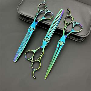 กรรไกรตัดขนสัตว์เลี้ยง JP440C ขนาด 7 นิ้ว ใบมีดสแตนเลสแบบกลวง กรรไกรกรูมมิ่งสุนัข อุปกรณ์เสริมความงาม - Product Image 2