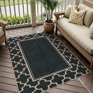 Alfombra a Cuadros Wan Xinlong, Rectangular, Moderna, Antideslizante, para Interiores y Exteriores, Sala de Estar, Dormitorio, 5x8 Pies, Lavable con Agua, Limpieza con un Paño - Product Image 2