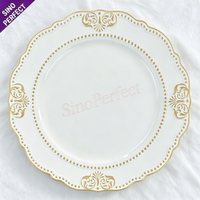 Assiette de présentation en plastique ajourée, personnalisée en usine, style rétro, ronde, pour la décoration de table de mariage et de banquet