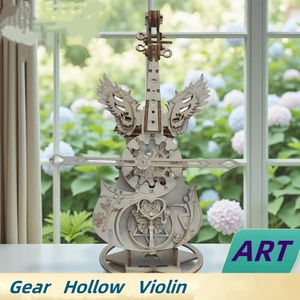 Puzzle 3D in Legno Fatto a Mano, Modello Creativo Fai-da-Te per Carillon a Forma di Violoncello, Regalo Unico per le Feste - Product Image 1
