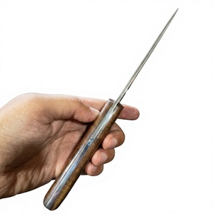 Cuchillo de Hoja Fija de Acero Damasco y Cobre con Mango de Madera, Personalizable, para Caza, Camping y Supervivencia - Product Image 2