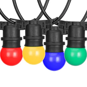 G45 15W Plug-In Outdoor LED String Lights Waterproof RGB Colorful Control Christmas Light Mini Solar Light for Wedding Garden