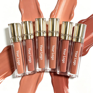 Matte Liquid <b>Lipstick</b> Private Label Gold Cap Square Tubes Velvet Nude Lip Gloss Wholesale - Product Image 5