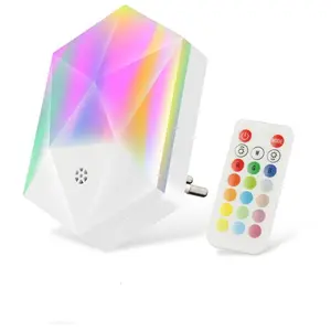 Lampe LED intelligente avec télécommande, applique murale, lumière à intensité réglable, avec fonction de mémoire, 4 Modes d'éclairage, 16 couleurs, rvb