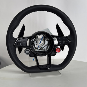 พวงมาลัยสปอร์ตหนังสีดำสำหรับรถ <span class=keywords><strong>Audi</strong></span> <span class=keywords><strong>TT</strong></span> R8 ttrs TTS 4S <span class=keywords><strong>MK2</strong></span> A6 S6 RS6 A7 S7 RS7 A8 S8 D4 A3 S3รถแข่งตามสั่ง - Product Image 6