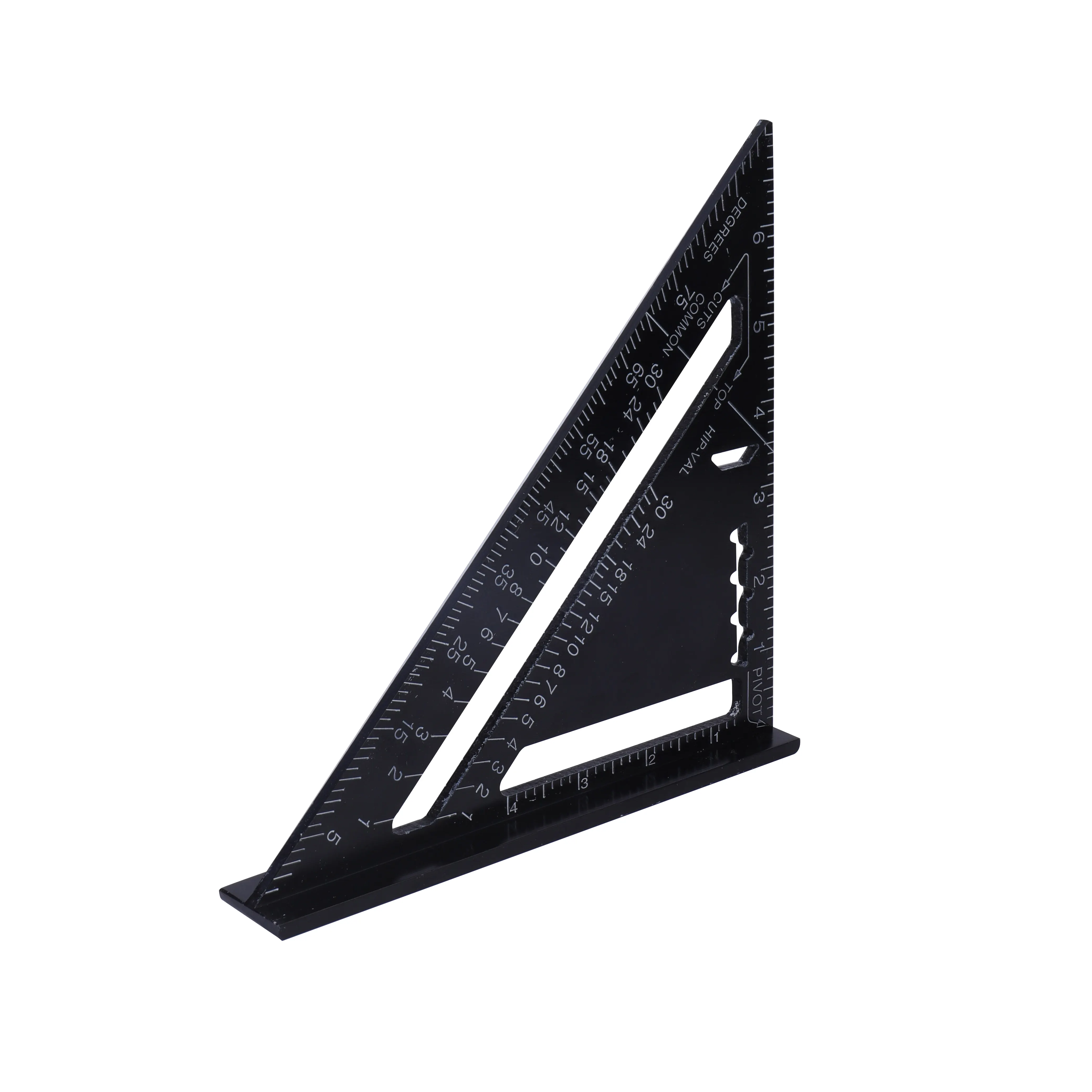 Regla de medición Triangular Imperial de aleación de aluminio de 7 pulgadas, regla Triangular de ángulo cuadrado de velocidad de carpintería