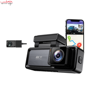 Caméra de tableau de bord WiFi GPS double objectif MINI 4K pour voiture, enregistreur de conduite avant et intérieur, boîte noire de voiture, DVR de voiture, caméra de voiture 4K