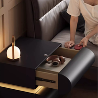 Table de chevet BTBT022 en bois massif avec éclairage, sans assemblage, exportée dans plus de 50 pays, pour la maison ou l'hôtel