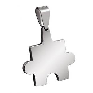 Colgante y Amuleto de Acero Fino de 25x25mm con Diseño de Rompecabezas - Product Image 1