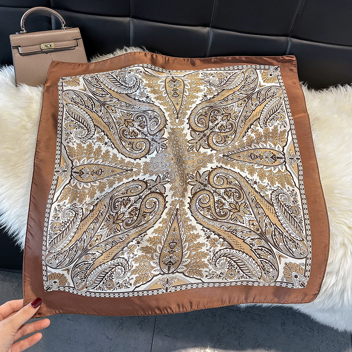 Brown Khaki Paisley