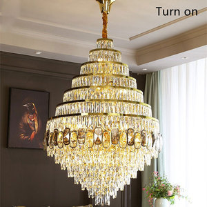 Wholesale Indoor Gold Artistic <b>Crystal</b> <b>Chandelier</b> Pendant Lights for Hotel Lobby Duple Living Room Adjustable Height Feature - Product Image 4