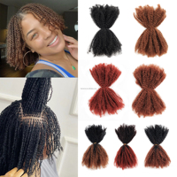 Lot de Cheveux Synthétiques et Humains Afro Kinky 4C en Gros, Extensions de Cheveux Doux de 20 Pouces, 50g, Approvisionnement Direct Usine