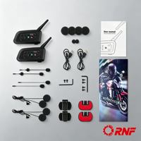 Casque de moto avec interphone V6 Plus, étanche, réduction du bruit, communication duplex intégrale pour 2 motards sur 800 m