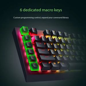 Razer Đen góa phụ Spider V4 x có dây chơi game Bàn phím cơ RGB Backlit eSports chơi game Sáu phím Macro Pro trục màu xanh lá cây - Product Image 3
