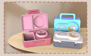 Aohea Nuevo Diseño Alta Calidad 3 Compartimentos Bento Box Logotipo personalizable con tarro de comida - Product Image 3