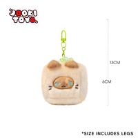 Gantungan Kunci Boneka Kapibara Kucing Lucu, Mainan Boneka Lembut, Gantungan Tas Mini Boneka Plush dengan Bunga
