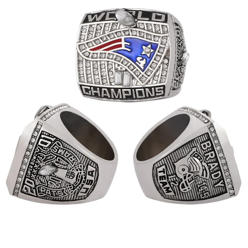 NFL 2001 New England Patriots anello su misura campione anello all'ingrosso uomini anelli gioielli