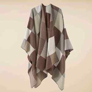 Vente en gros de capes, ponchos, écharpes, châles et pashminas en laine pour femmes, hiver, 150*130cm - Product Image 4