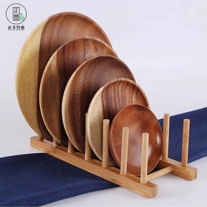Dish Draining <b>Rack</b> Bamboo Kitchen Storage For <b>Plates</b> Bowls L Size - Product Image 2