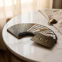 Jeu de cartes personnalisé Égypte Ancienne pour bébés, noir et or, jeu de poker avec estampage holographique, cadeau en papier