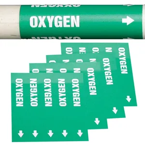 Özel boru İşaretleyiciler etiketler sıkıştırılmış hava kimyasal/yağ direnci hava koşullarına dayanıklı malzeme açık su geçirmez vinil etiket çıkartmaları